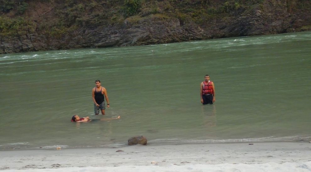 Swimming Fun at Ganga River with Beach Camping