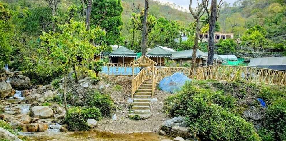 Tapovan Heights Camp Waterfall View