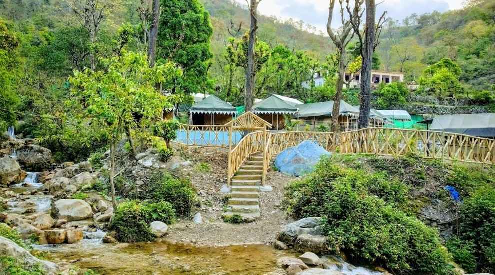 Tapovan Heights Camp Waterfall View