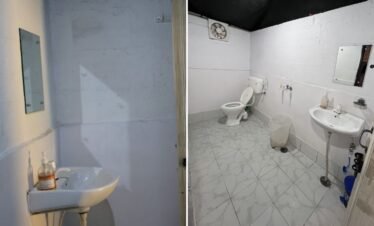 Attached bathroom at camp ganga waves